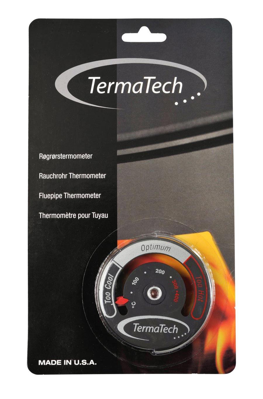 Rauchrohr Thermometer mit Magnet