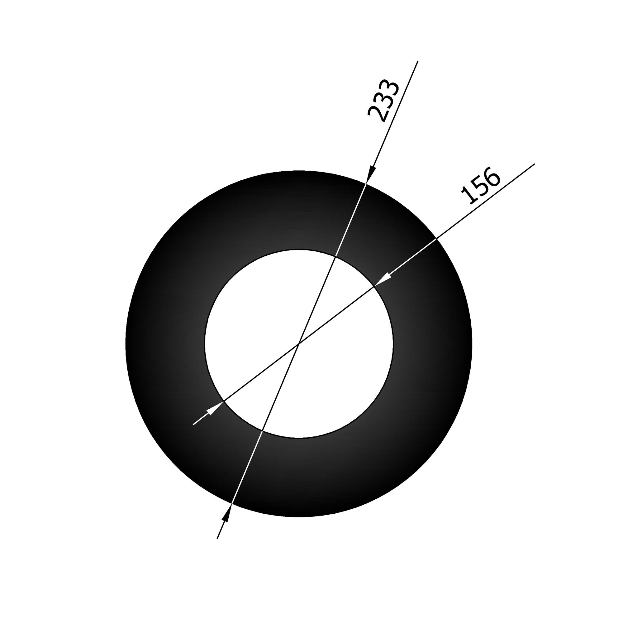 Wandrosette Rauchrohr Stahl Randbreite 30 mm schwarz