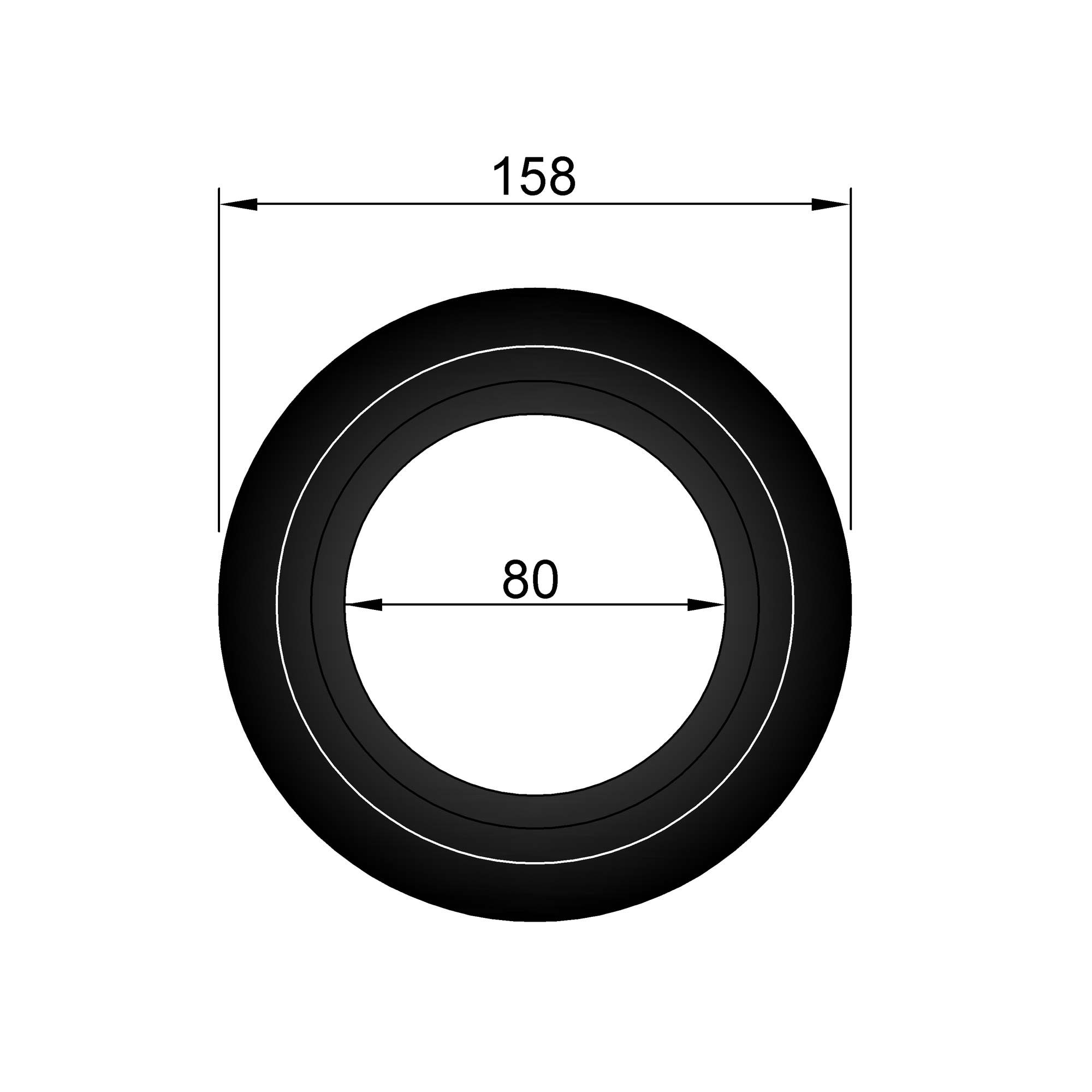 Wandrosette Pellet-Ofenrohr Stahl schwarz