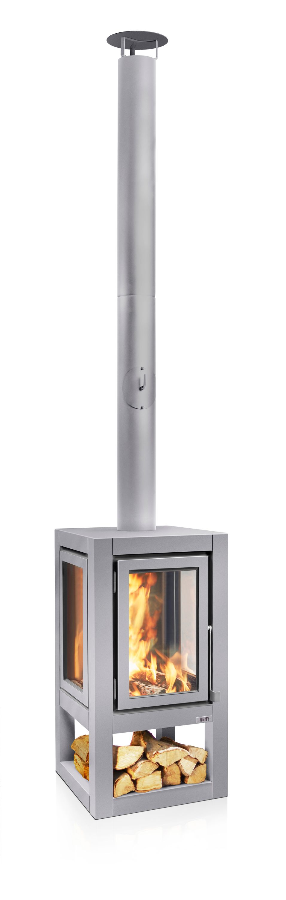 Terrassenkamin Edelstahl RB73 QUARUBA XXL MOBILE – matt