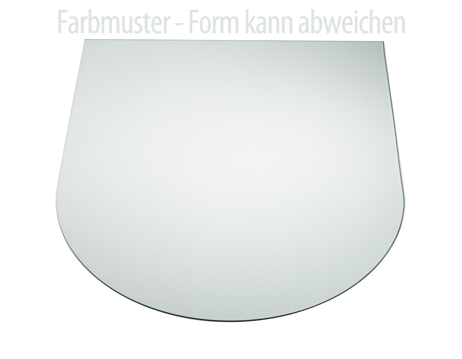 Kamin Bodenplatte, 6 mm ESG-Klarglas, Rundbogen 1000 x 1200 mm