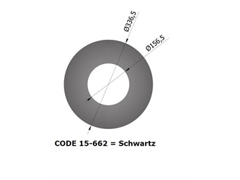 Deckenrosette Rauchrohr Stahl Randbreite 90 mm Ø 150 mm schwarz, flach