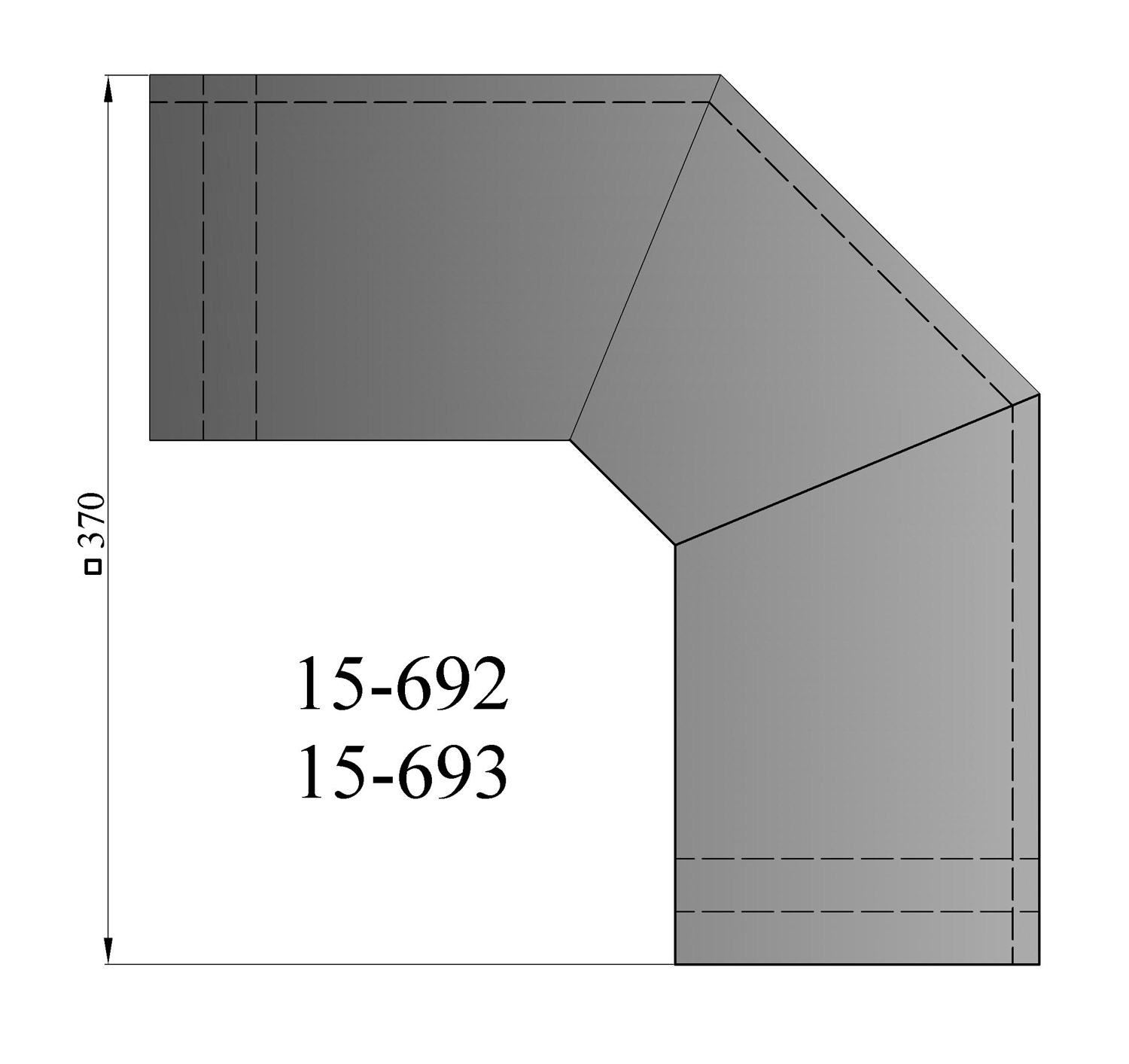 Hitzeschild doppelwandig für Rauchrohrbogen Stahl 2x 45° Ø 150 mm schwarz