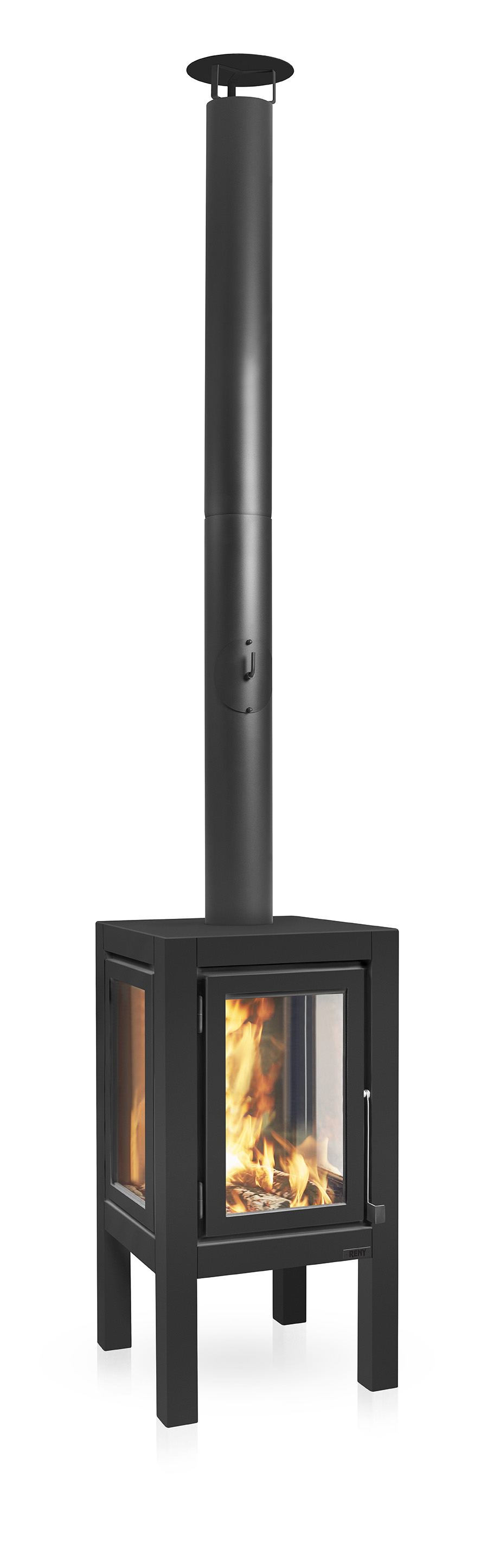 Terrassenkamin Edelstahl RB73 QUARUBA XXL – schwarz