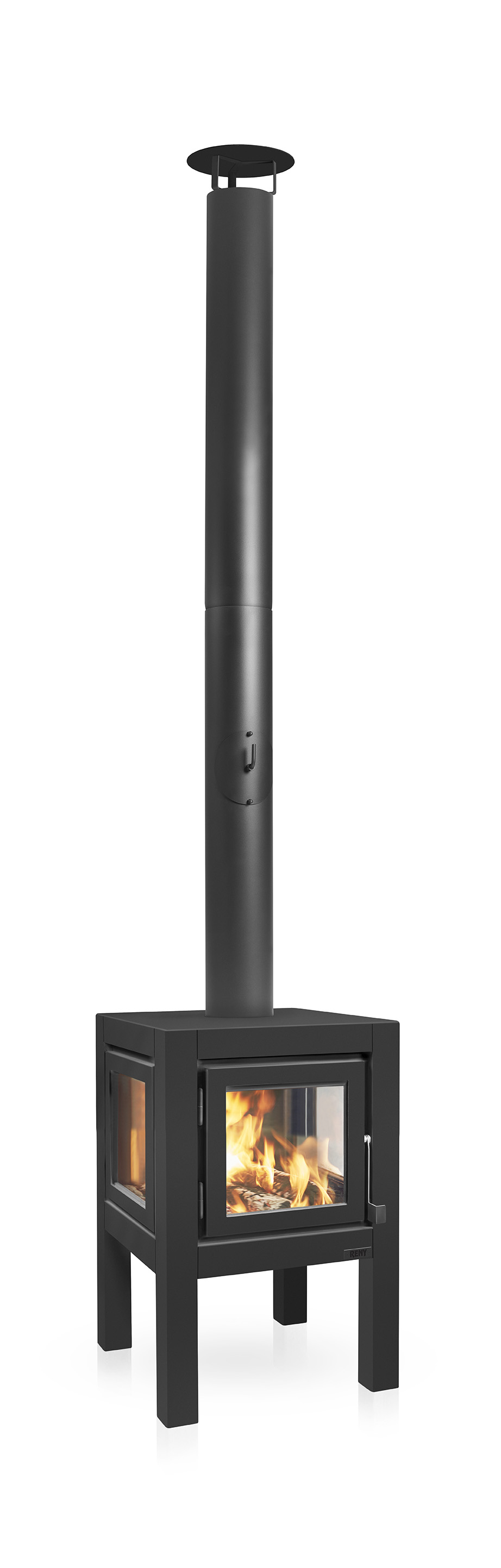 Terrassenkamin Edelstahl RB73 QUARUBA L – schwarz