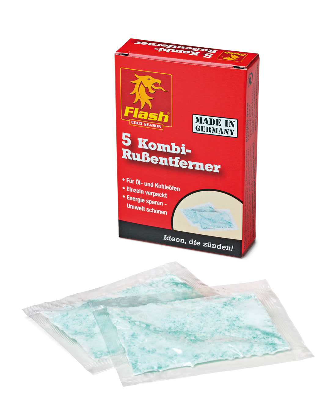 Kaminentrußer Pulver, 5 Stück