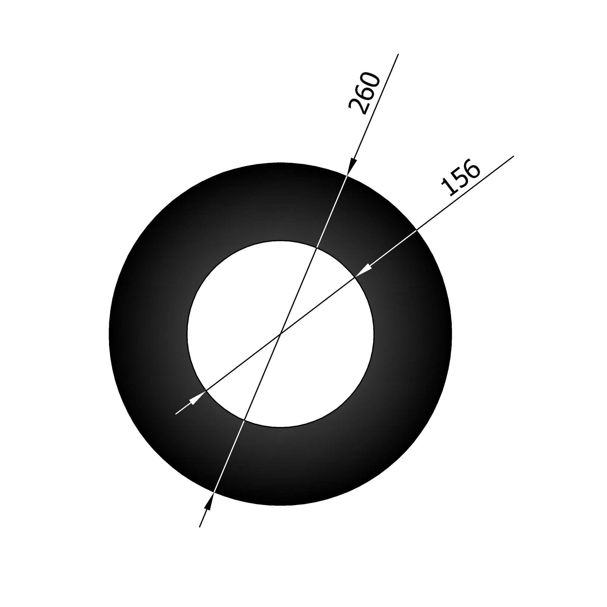 Wandrosette Rauchrohr Stahl Randbreite 50 mm schwarz