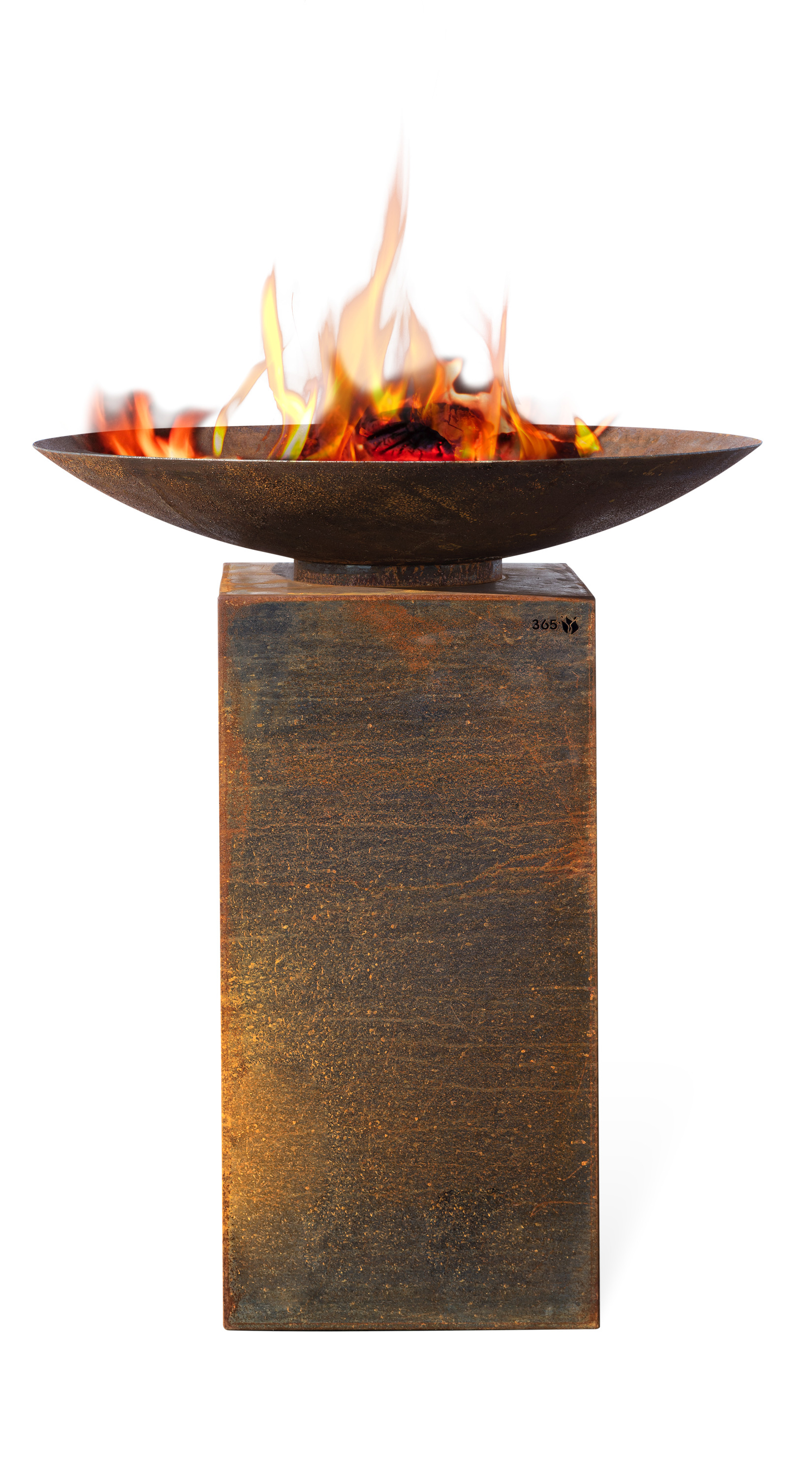 Feuerschale Rost Stahl mit Podest PIO 100 Feuercampus365