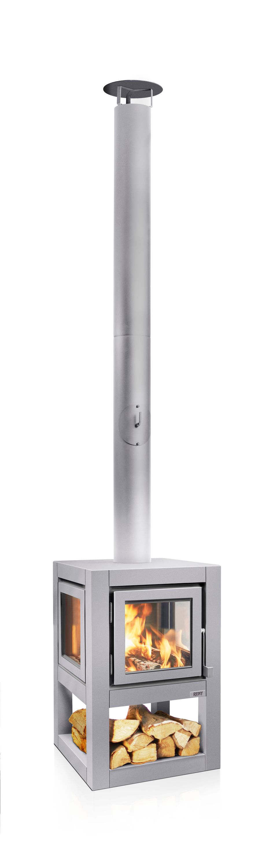 Terrassenkamin Edelstahl RB73 QUARUBA L MOBILE – matt