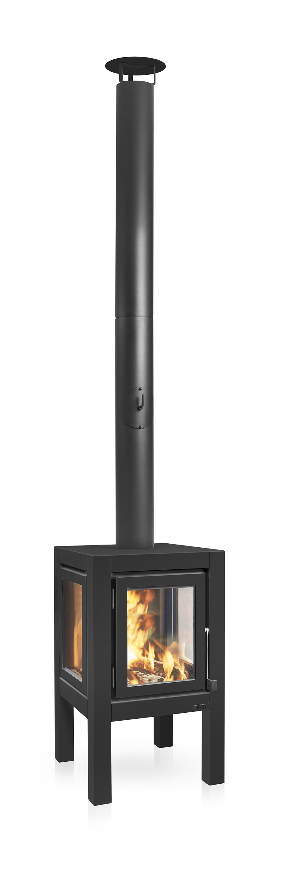 Terrassenkamin Edelstahl RB73 QUARUBA XL – schwarz